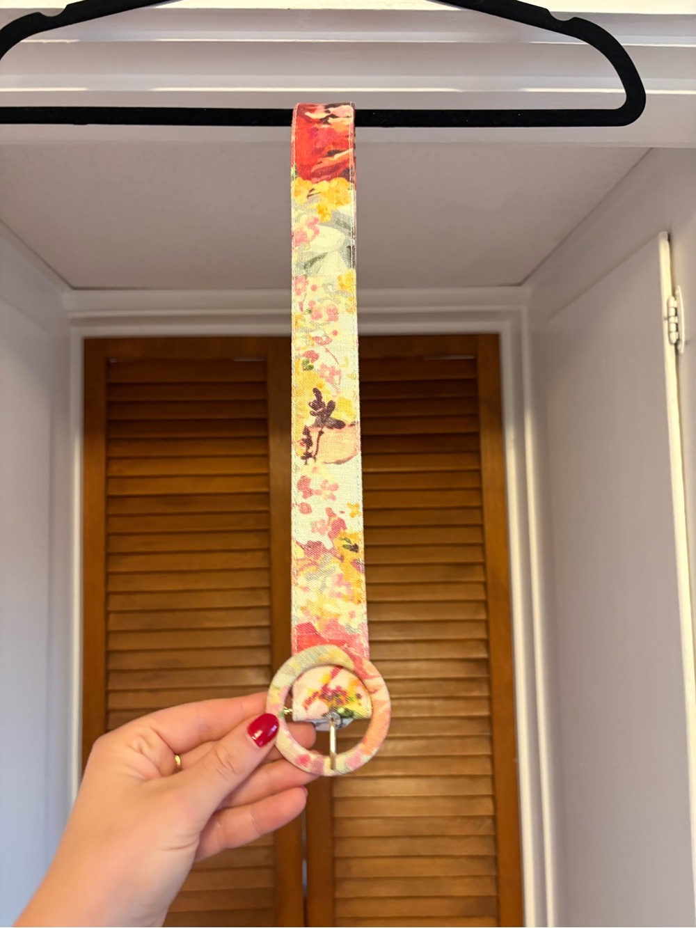 Zimmermann Floral Multi-Color Fabric Belt with Covered Buckle
